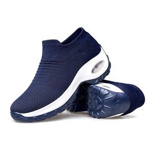 Women's Slip On Walking Slip On Mesh Air-Cushioned Platform Sneaker Comfortable
